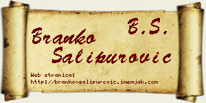 Branko Šalipurović vizit kartica